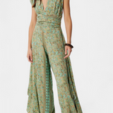 Leandra Mono Fluido Ristiga Lillemustriga Roheline