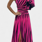 Bethania Ühe Õlaga Riba Maxi Kleid
