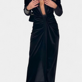 LaVerna Kuldkate V-kaelusega Pikk Kleid