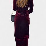 LaVerna Kuldkate V-kaelusega Pikk Kleid