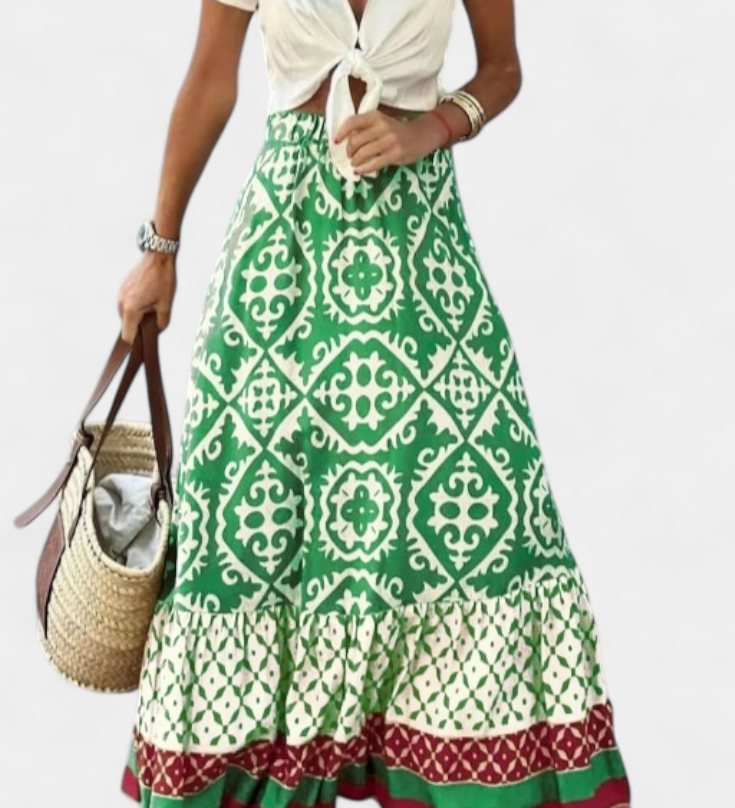 Ethel Falda Maxi Prindiga Volangiga