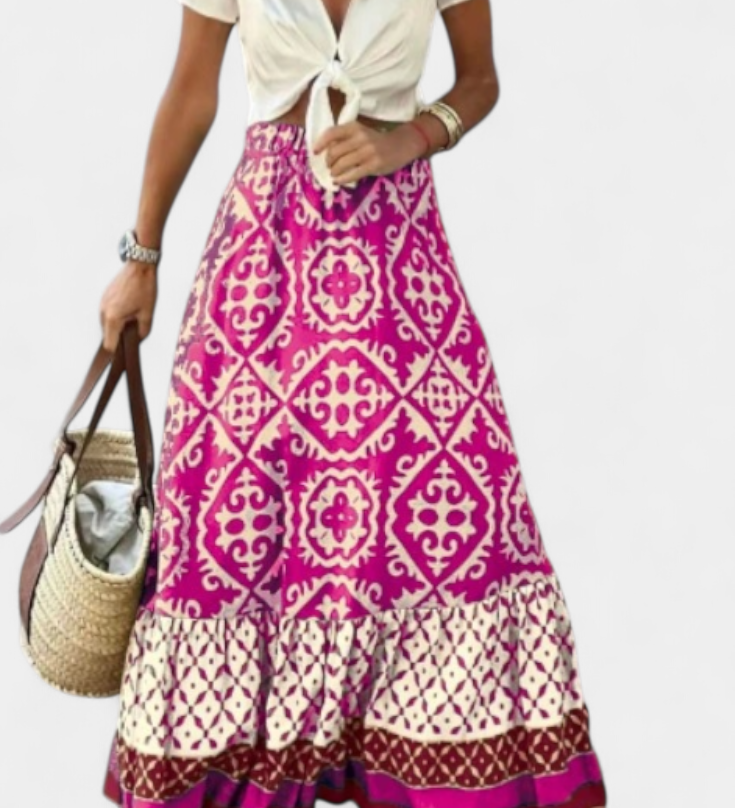Ethel Falda Maxi Prindiga Volangiga