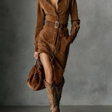 Juliette™ | Suvekleit Suede'ist Klapiga