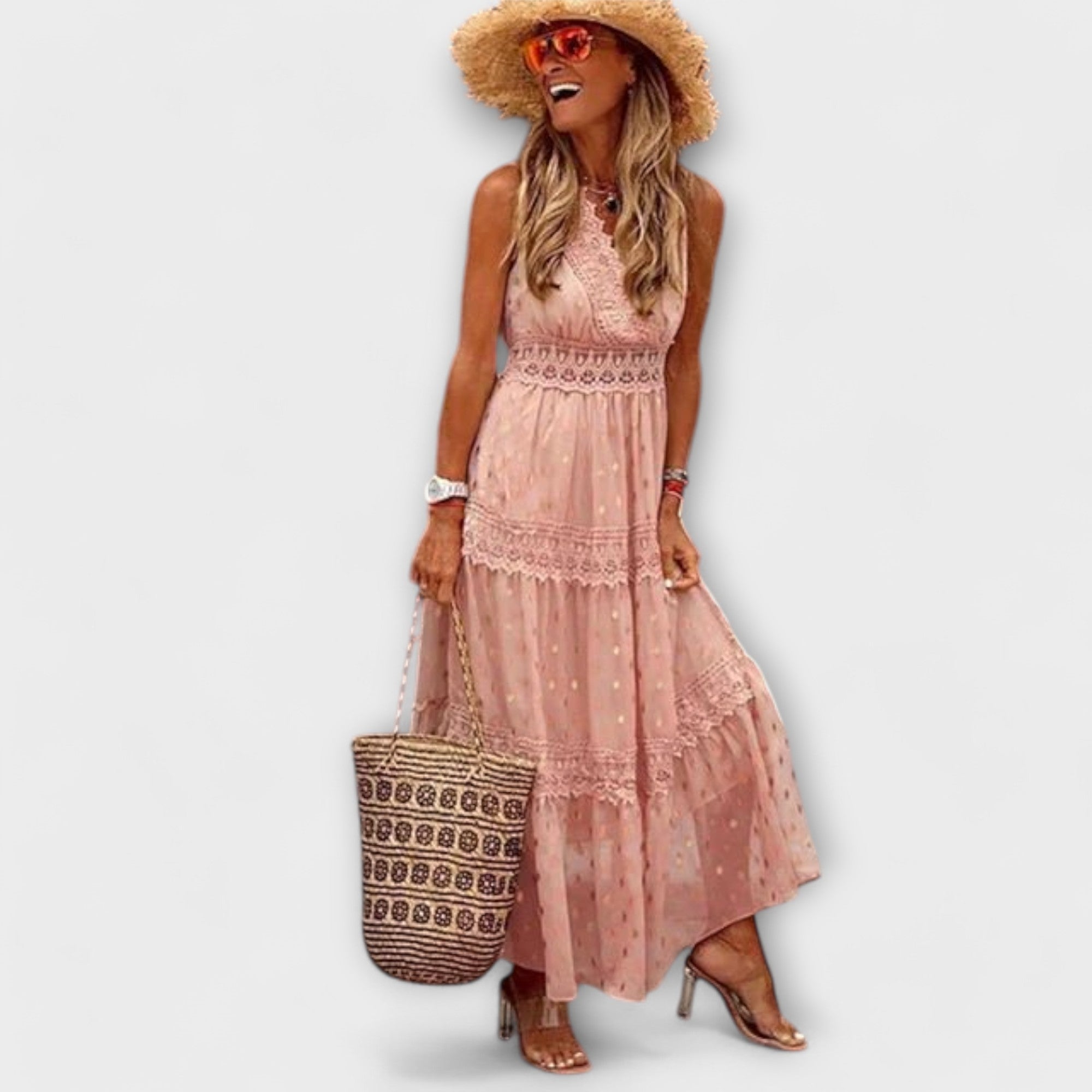 Lola™ | Boho pitsiga maksikleit