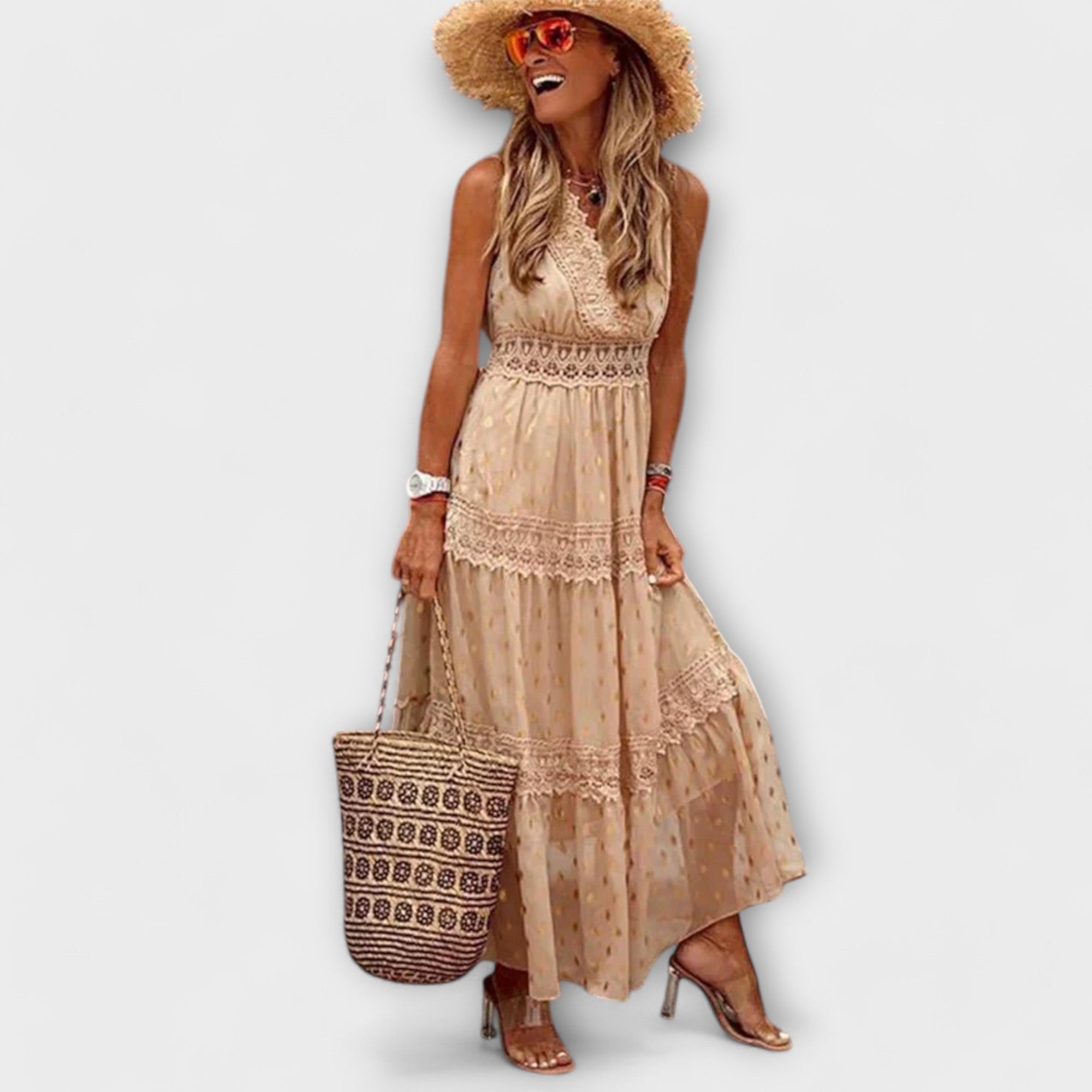 Lola™ | Boho pitsiga maksikleit
