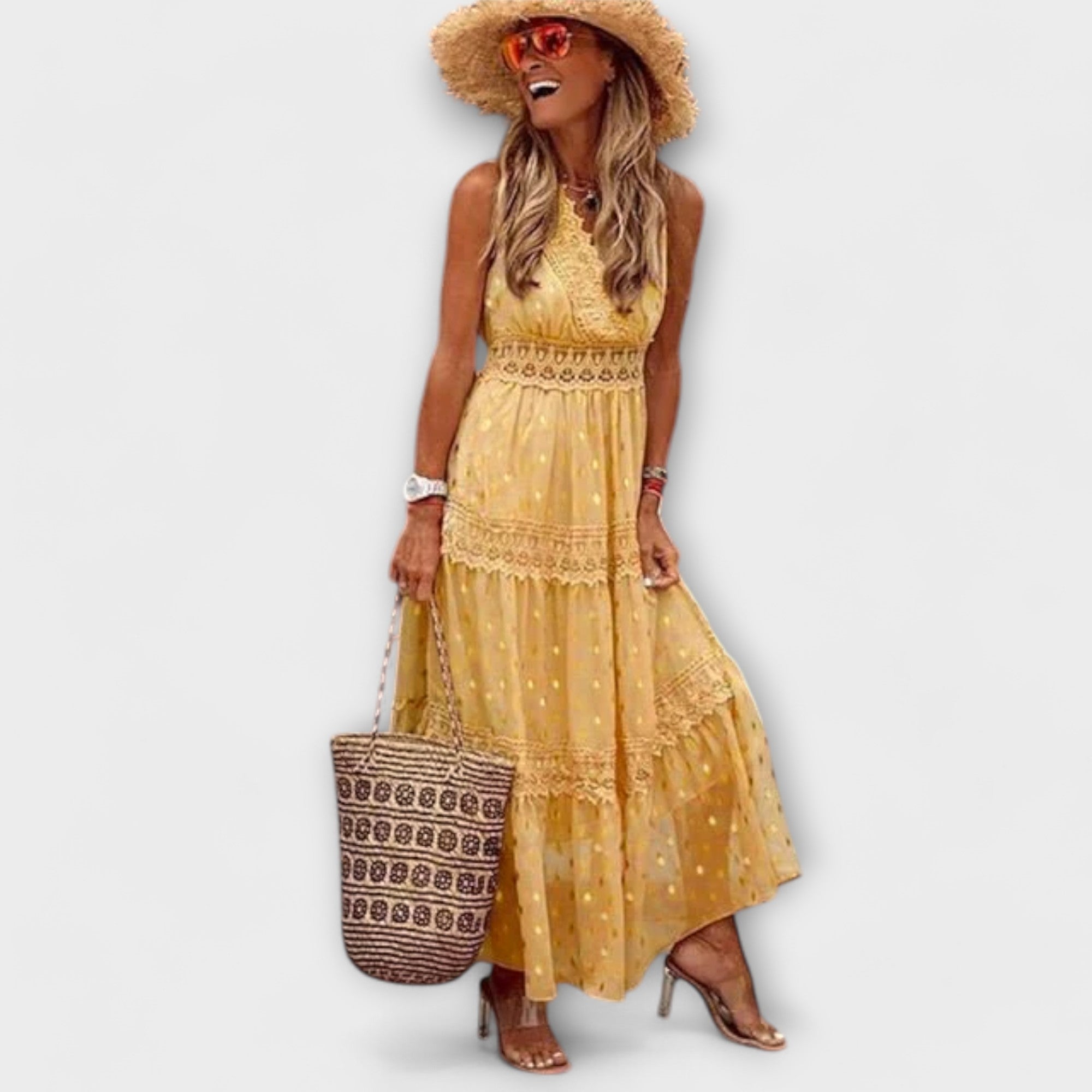 Lola™ | Boho pitsiga maksikleit