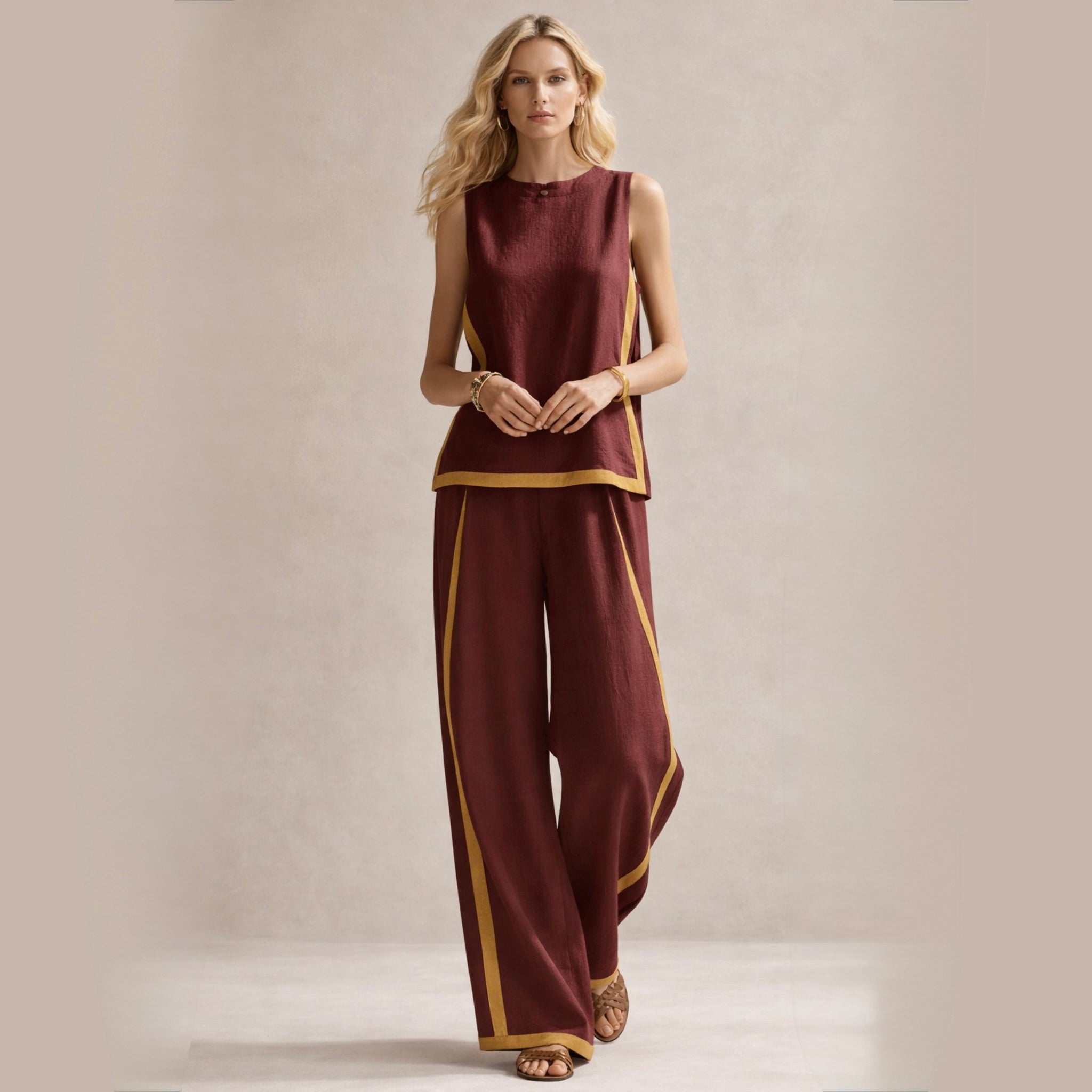 Sophie™ | Elegantne laia säärega pükste komplekt